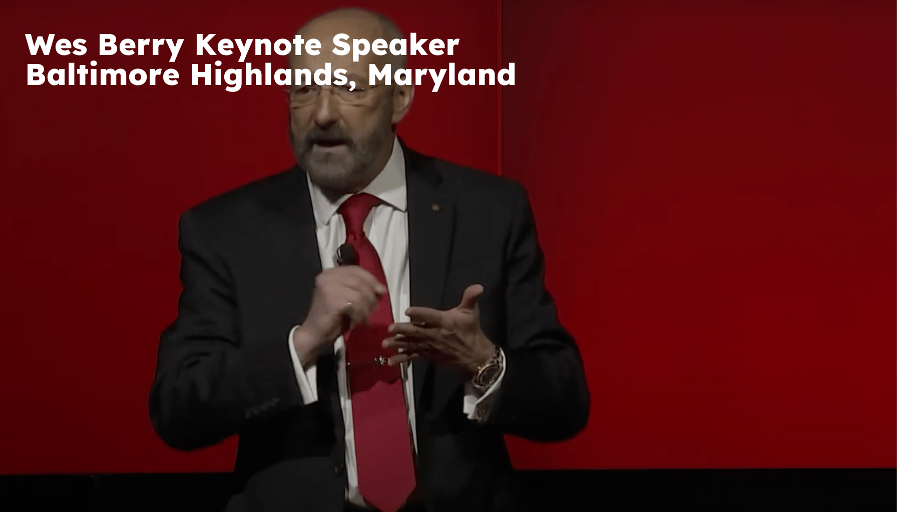 Baltimore Highlands Keynote Speaker. Baltimore Highlands MD Motivational Speaker. Wes Berry