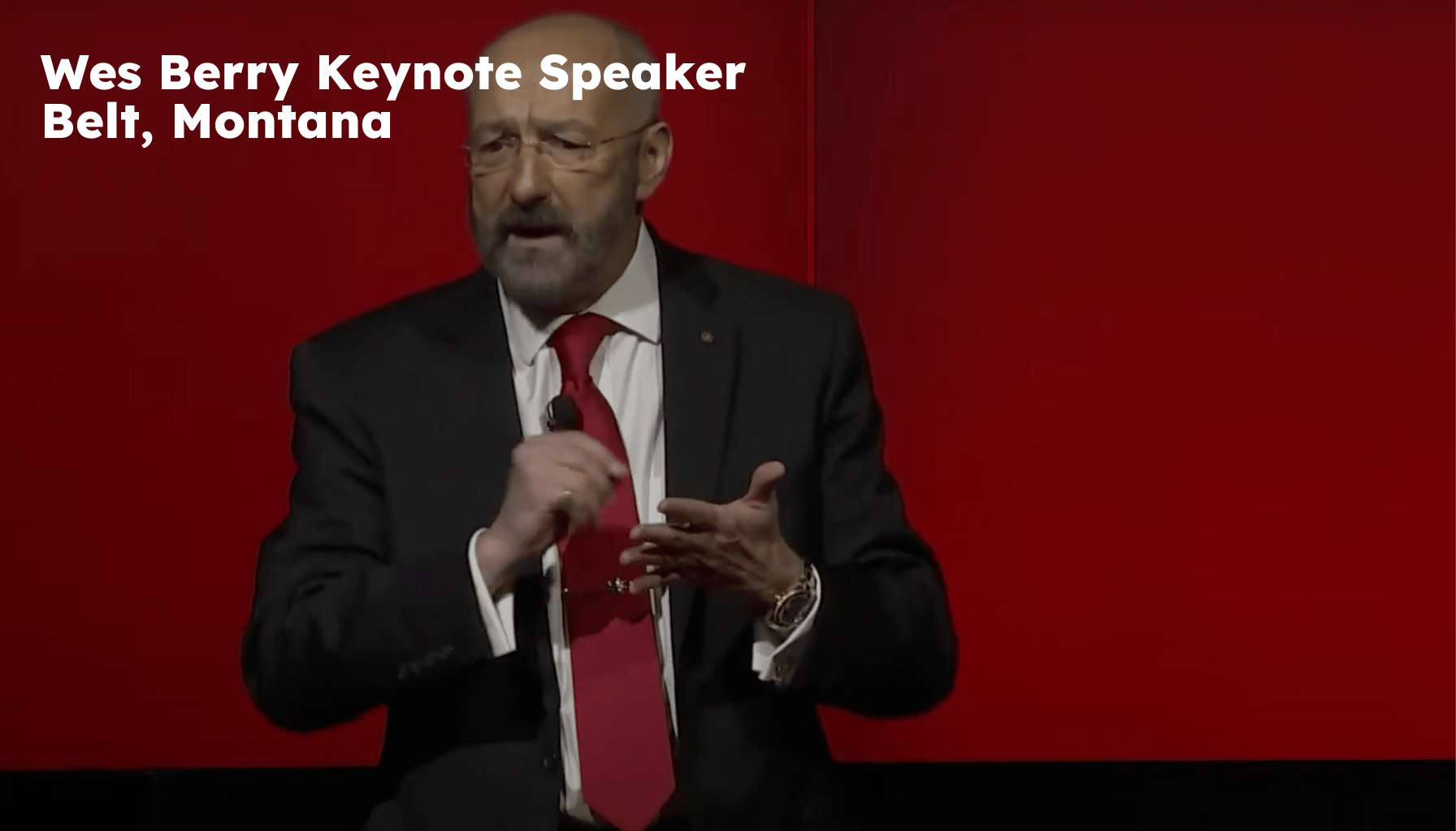 Belt Keynote Speaker. Belt MT Motivational Speaker. Wes Berry