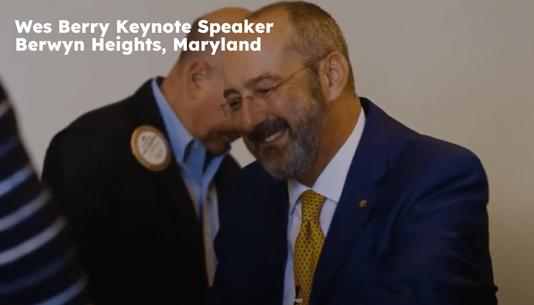 Berwyn Heights Keynote Speaker. Berwyn Heights MD Motivational Speaker. Wes Berry