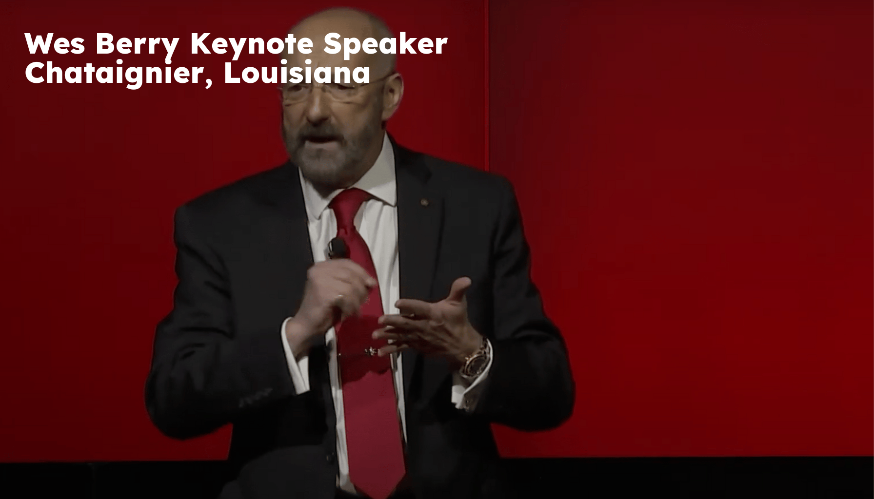 Chataignier Keynote Speaker. Chataignier LA Motivational Speaker. Wes Berry