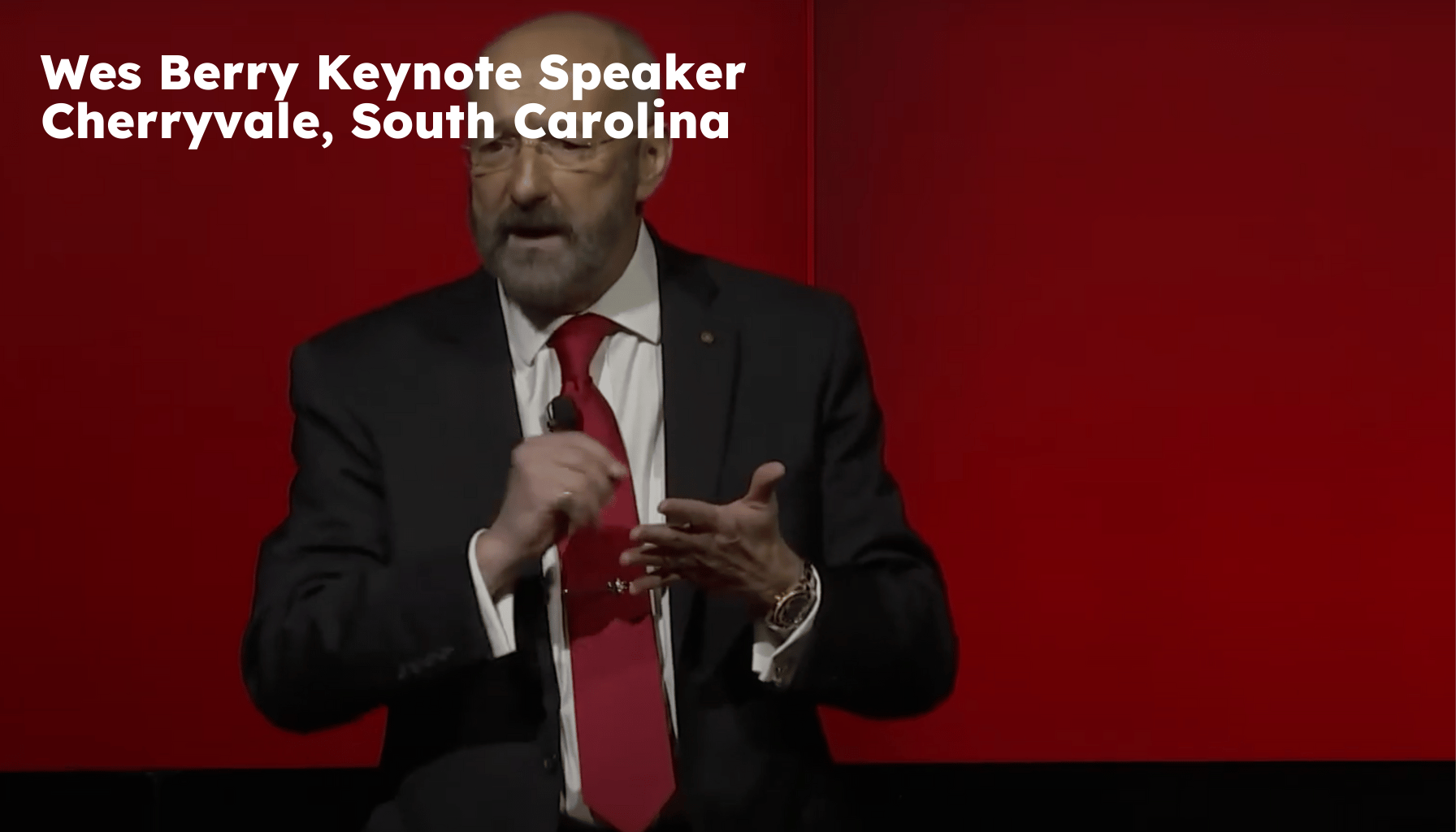 Cherryvale Keynote Speaker. Cherryvale SC Motivational Speaker. Wes Berry