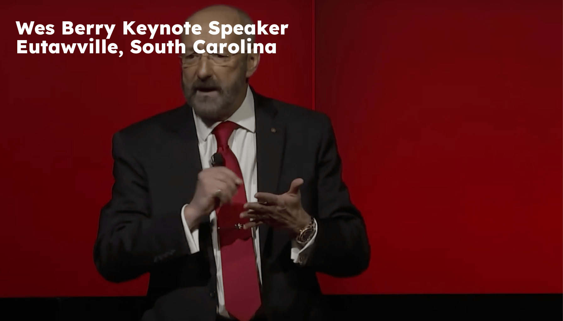 Eutawville Keynote Speaker. Eutawville SC Motivational Speaker. Wes Berry