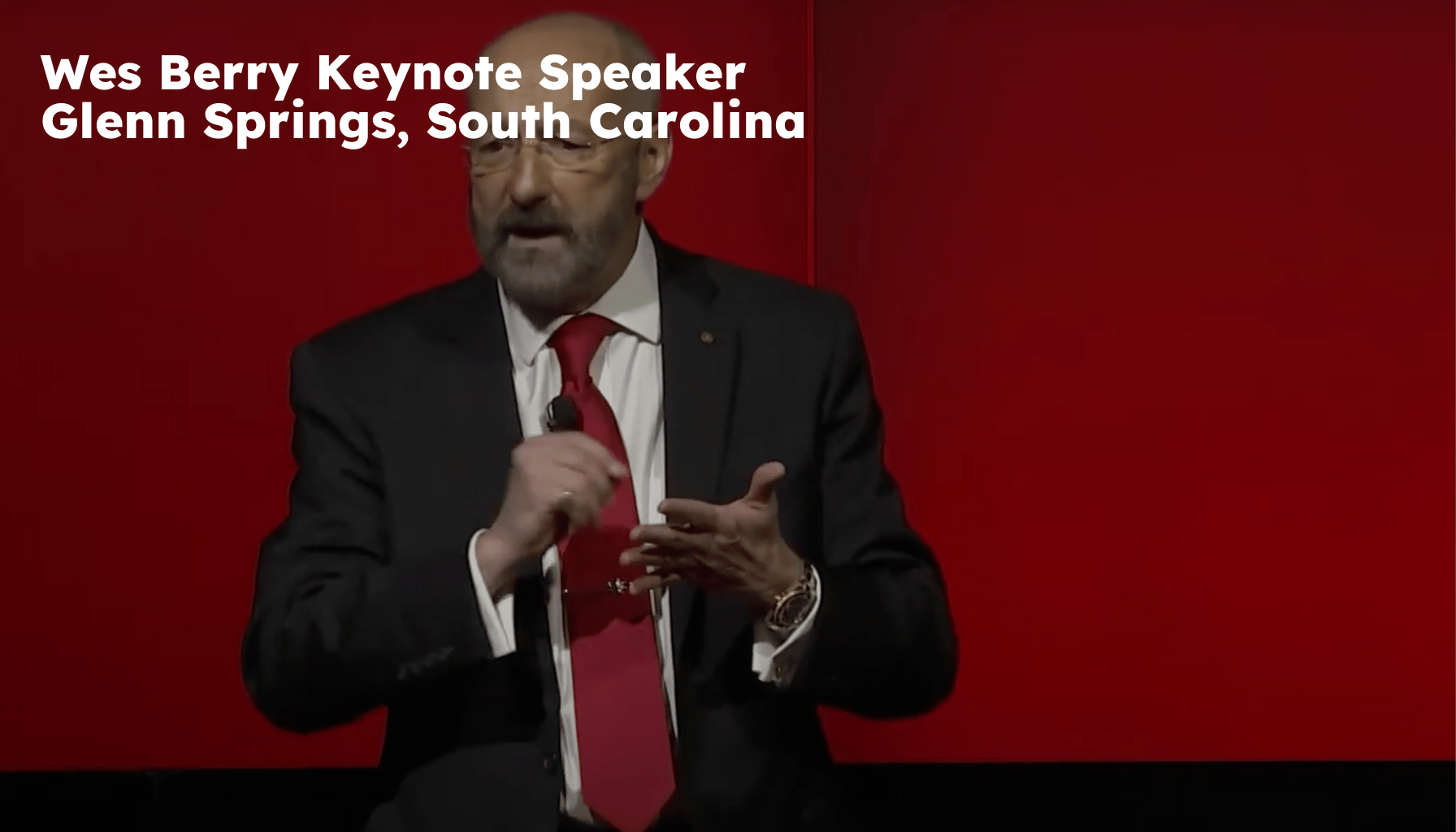 Glenn Springs Keynote Speaker. Glenn Springs SC Motivational Speaker. Wes Berry
