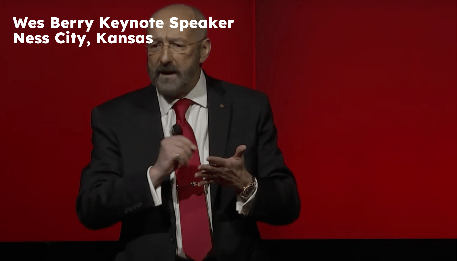 Ness City Keynote Speaker. Ness City KS Motivational Speaker. Wes Berry