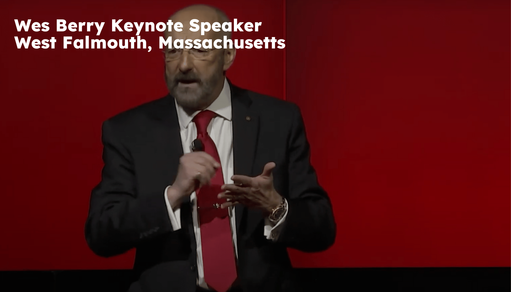 West Falmouth Keynote Speaker. West Falmouth MA Motivational Speaker. Wes Berry