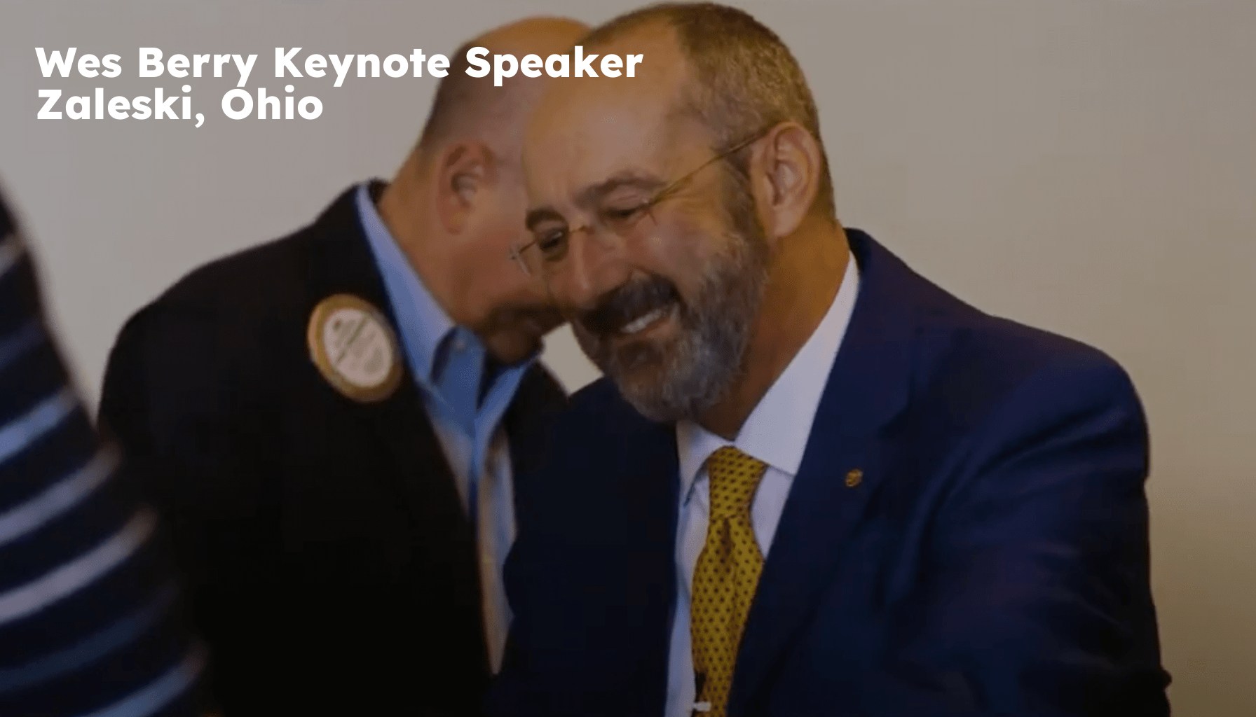 Zaleski Keynote Speaker. Zaleski OH Motivational Speaker. Wes Berry